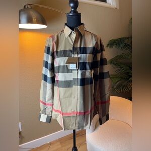 Burberry brand new men's check print shirt